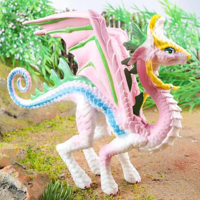 Crofta Simulation Dragon Figurine Mythical Animals Model for Cake Toppers Bath Toys pink