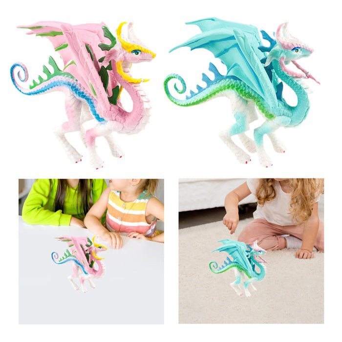 Crofta Simulation Dragon Figurine Mythical Animals Model for Cake Toppers Bath Toys pink