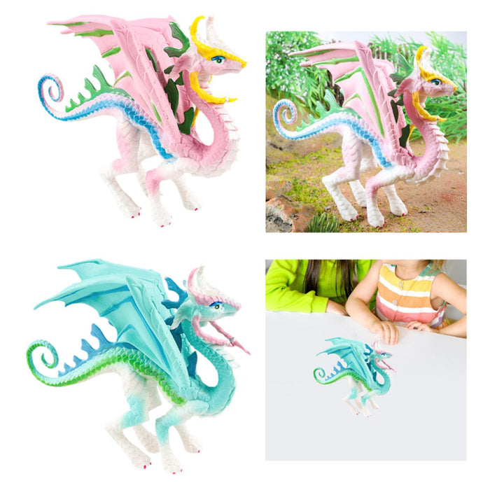 Crofta Simulation Dragon Figurine Mythical Animals Model for Cake Toppers Bath Toys pink