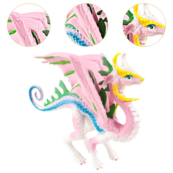 Crofta Simulation Dragon Figurine Mythical Animals Model for Cake Toppers Bath Toys pink