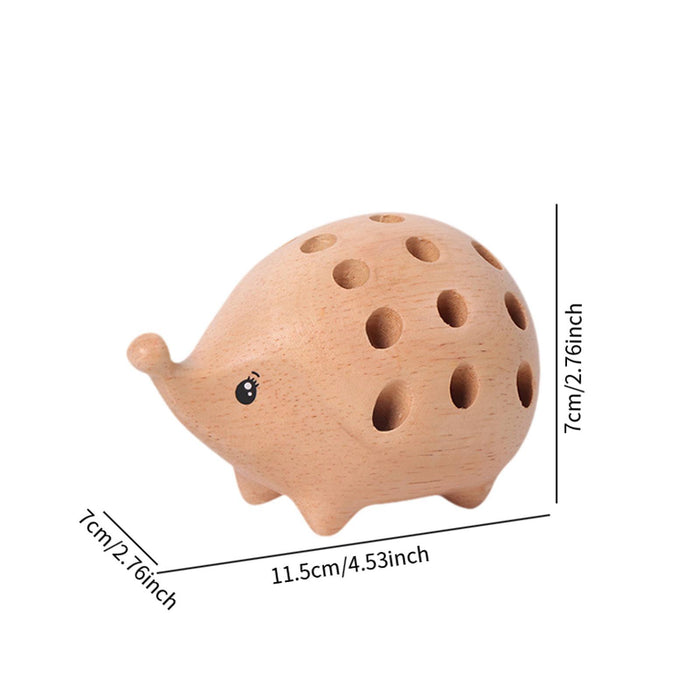 Crofta Hedgehog Wooden Pencil Holder Stationery Supplies for Desktop School Cabinet