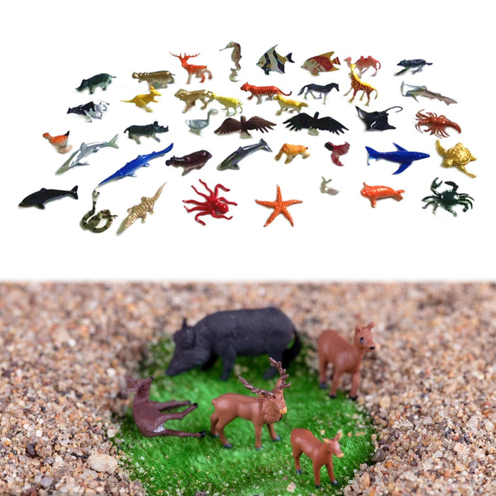 Crofta 40x Animal Figurines Collectible Gift Simulation Animals for Girls Boys Kids