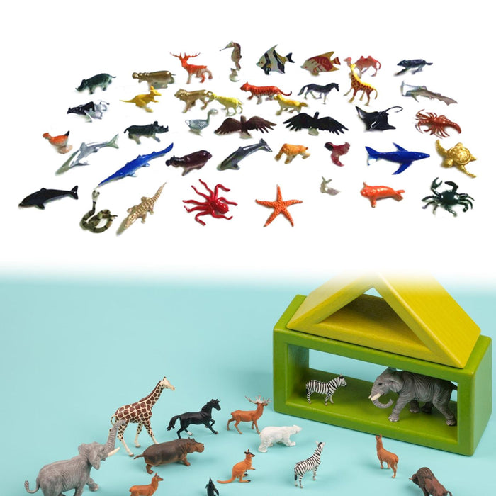 Crofta 40x Animal Figurines Collectible Gift Simulation Animals for Girls Boys Kids