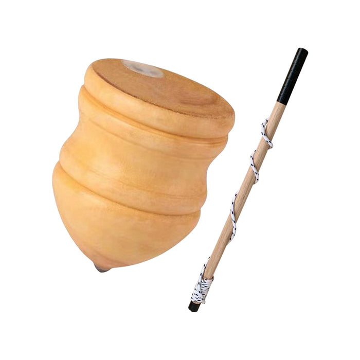 Crofta Wooden Trompos with Rod DIY with Point for Beginners Kids Intermediates 10 inch