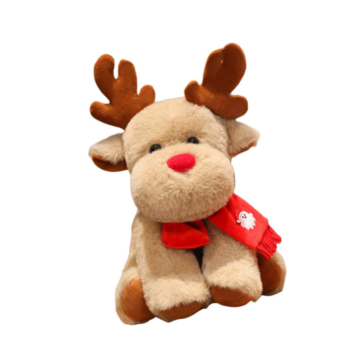 Crofta Christmas Plush Toy Hugging Gift Soft Xmas Doll for Boys Girls Tabletop Room Reindeer A