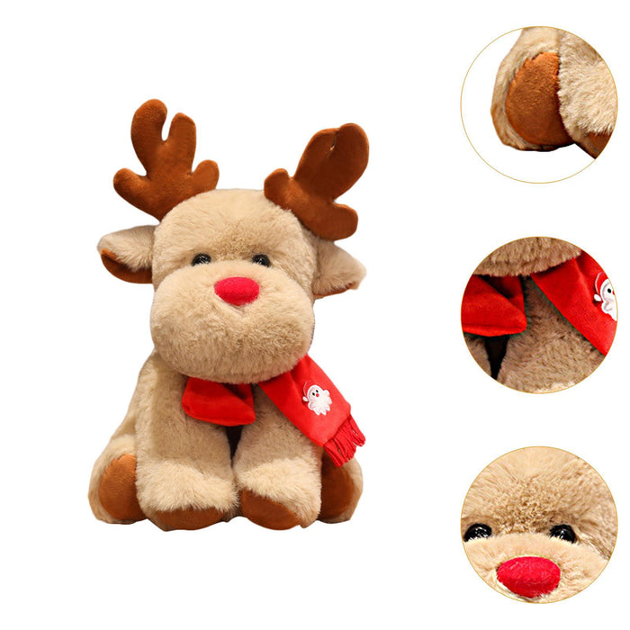 Crofta Christmas Plush Toy Hugging Gift Soft Xmas Doll for Boys Girls Tabletop Room Reindeer A