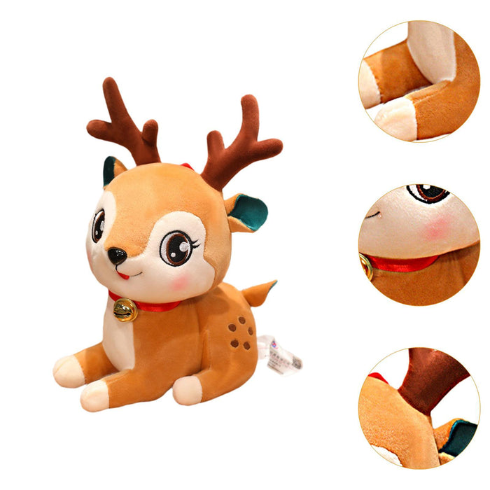 Crofta Christmas Plush Toy Hugging Gift Soft Xmas Doll for Boys Girls Tabletop Room Elk B