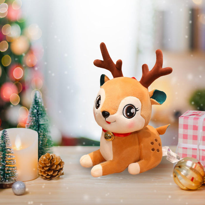 Crofta Christmas Plush Toy Hugging Gift Soft Xmas Doll for Boys Girls Tabletop Room Elk B