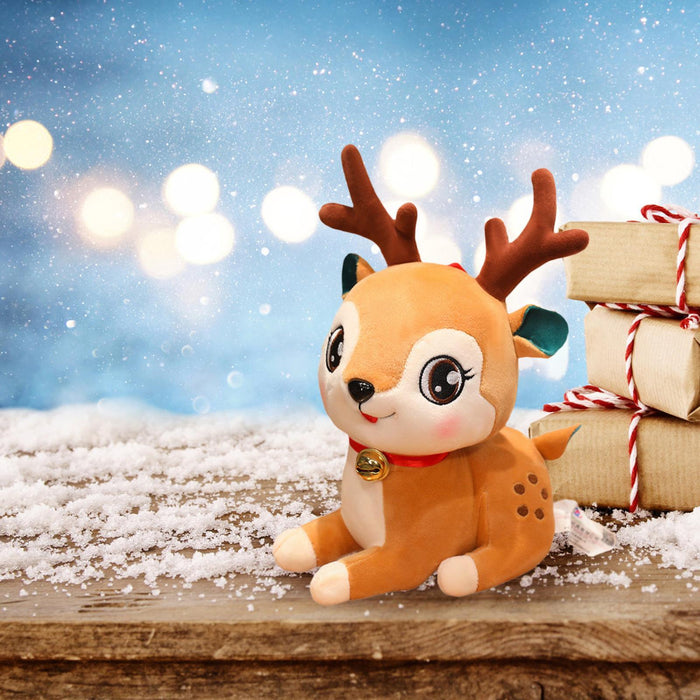 Crofta Christmas Plush Toy Hugging Gift Soft Xmas Doll for Boys Girls Tabletop Room Elk B