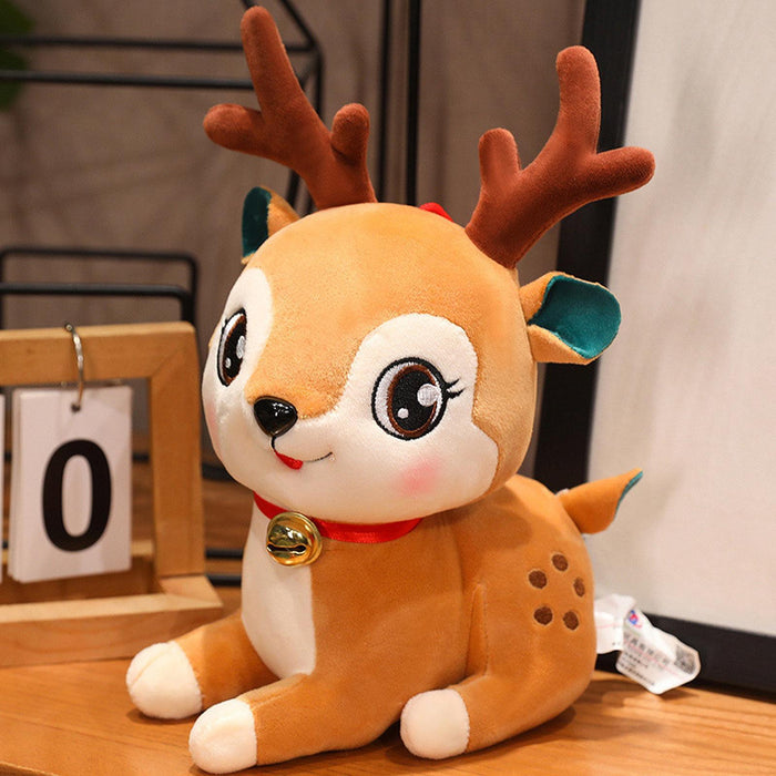 Crofta Christmas Plush Toy Hugging Gift Soft Xmas Doll for Boys Girls Tabletop Room Elk B