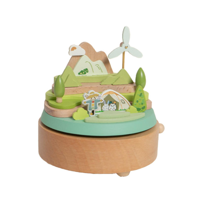 Crofta Wooden Music Box Figurine Home Decoration Accessories for Desk Home Holidays