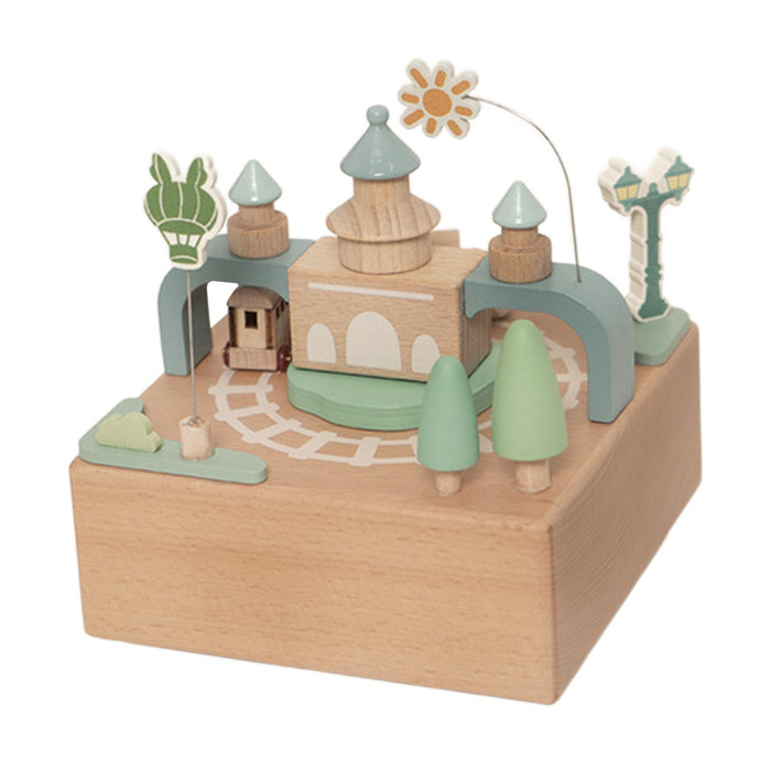 Crofta Wood Musical Box Figurine Home Decoration Accessories for Bedroom Shelf Desk