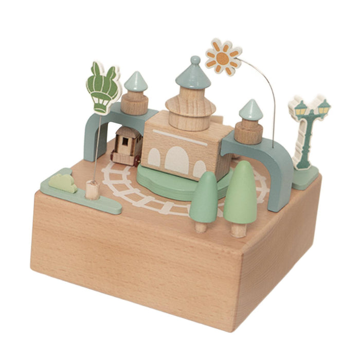 Crofta Wood Musical Box Figurine Home Decoration Accessories for Bedroom Shelf Desk