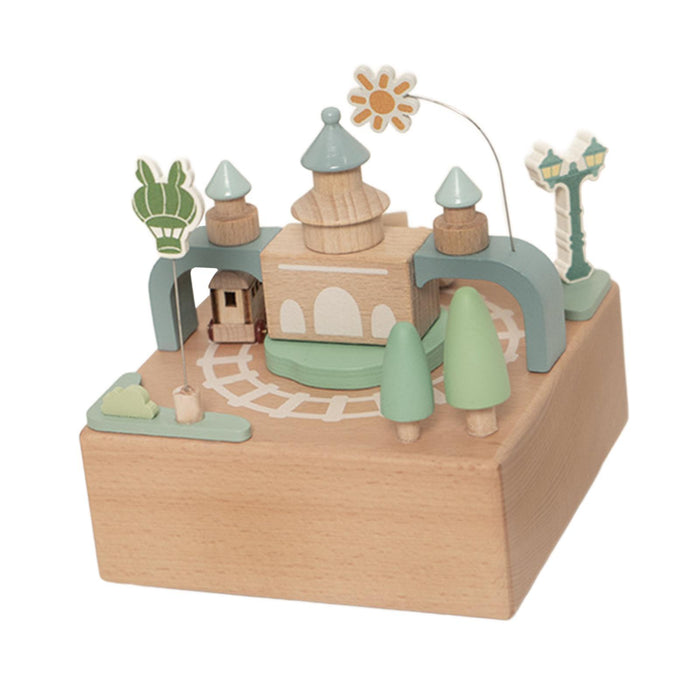 Crofta Wood Musical Box Figurine Home Decoration Accessories for Bedroom Shelf Desk