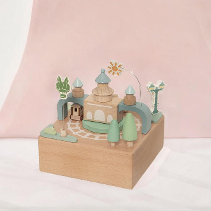 Crofta Wood Musical Box Figurine Home Decoration Accessories for Bedroom Shelf Desk