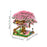 Crofta Cherry Blossom Micro Building Set Japanese Sakura Tree House Model Set