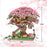 Crofta Cherry Blossom Micro Building Set Japanese Sakura Tree House Model Set