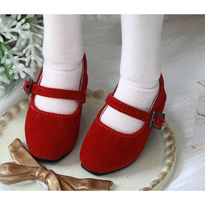 Crofta 1/4 Female Figure Shoes Retro Sturdy Doll Accessories Realistic Fashion Mini bright red