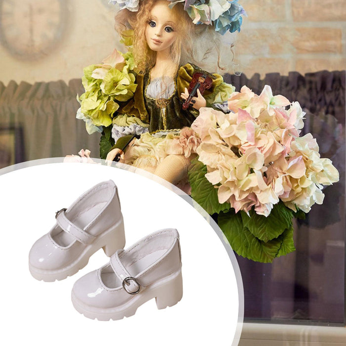 Crofta 1/4 Scale High Heeled Shoes Photo Props Flexibility Hands on Doll Decoration white