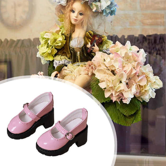 Crofta 1/4 Scale High Heeled Shoes Photo Props Flexibility Hands on Doll Decoration pink