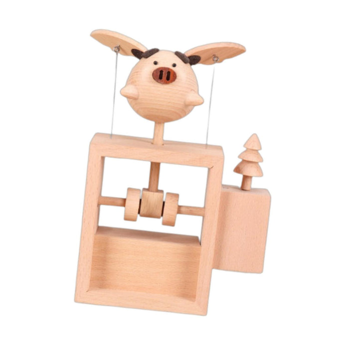 Crofta Wooden Flying Piggy Ornament Retro for Table Centerpieces Office Living Room