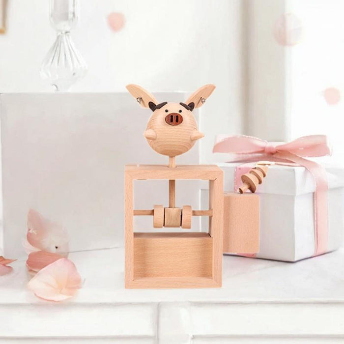 Crofta Wooden Flying Piggy Ornament Retro for Table Centerpieces Office Living Room