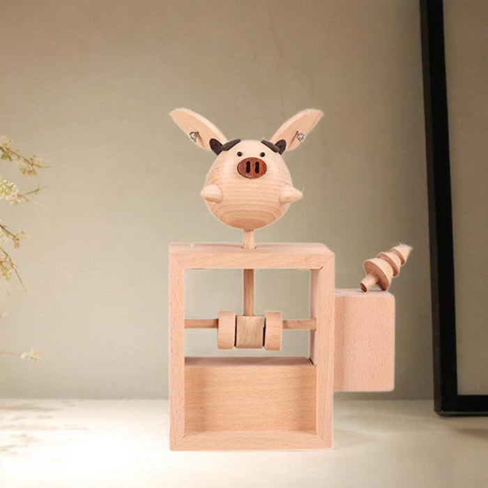 Crofta Wooden Flying Piggy Ornament Retro for Table Centerpieces Office Living Room