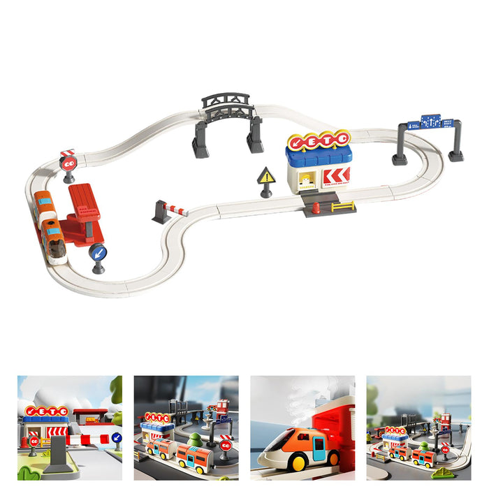 Crofta Electric Train Track Set Train Toy Set for Kids Age 3 Years up Birthday Gift City Track L