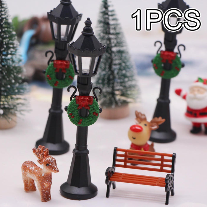 Crofta Mini Street Lamp Post Model Fairy Garden Decoration Garden Lamp Street Models