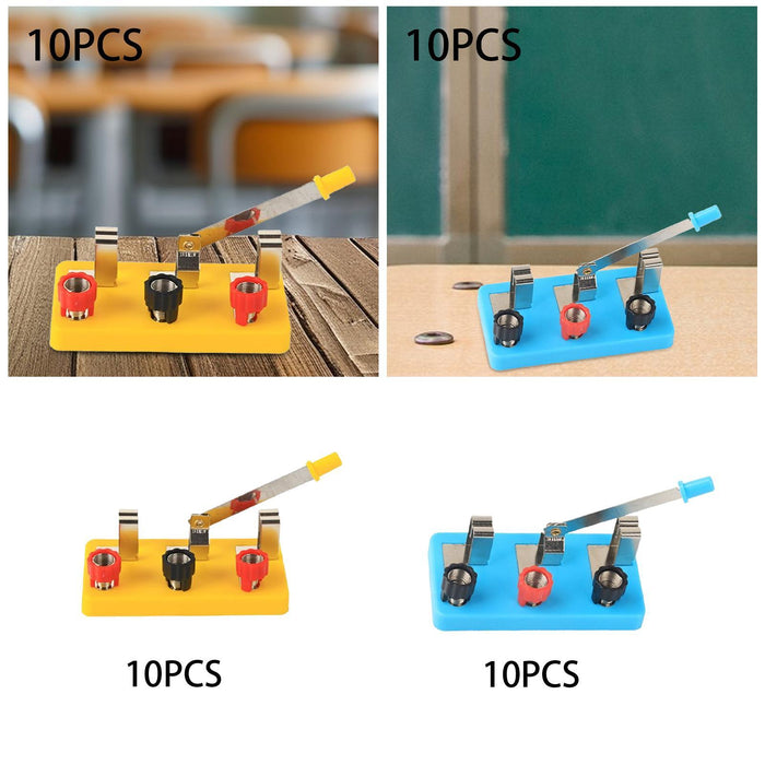 Crofta 10Pcs Single Pole Double Throw Switch Educational for Teacher Birthday Gifts yellow