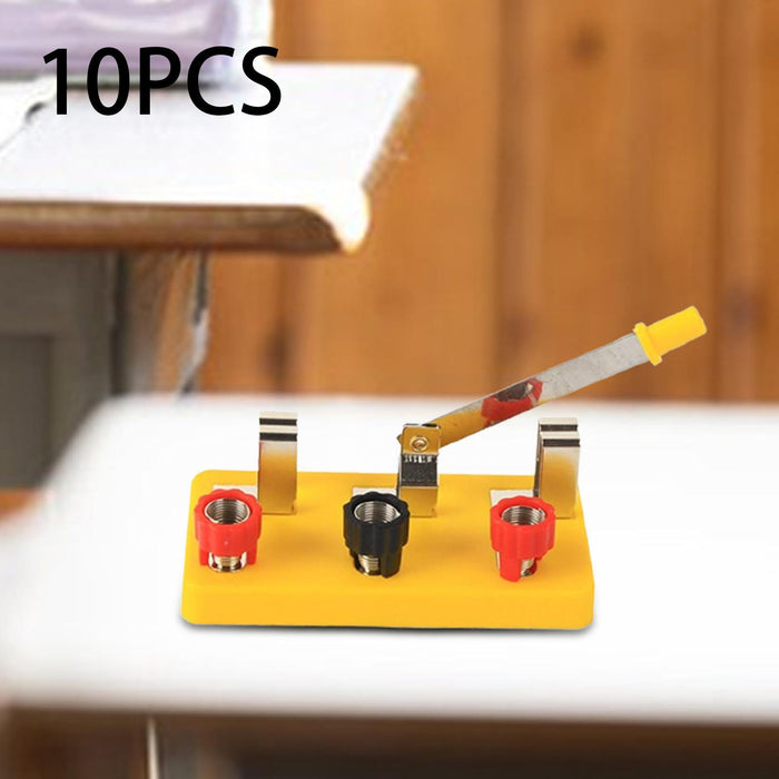 Crofta 10Pcs Single Pole Double Throw Switch Educational for Teacher Birthday Gifts yellow