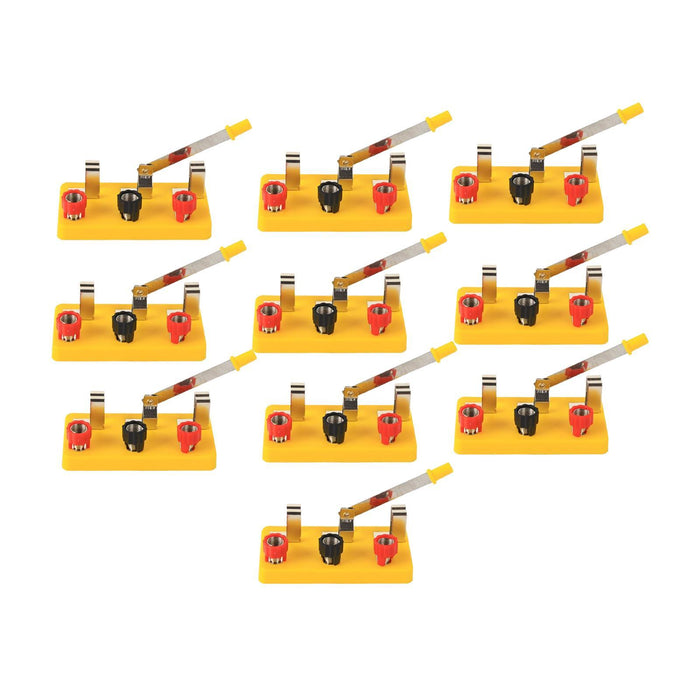 Crofta 10Pcs Single Pole Double Throw Switch Educational for Teacher Birthday Gifts yellow