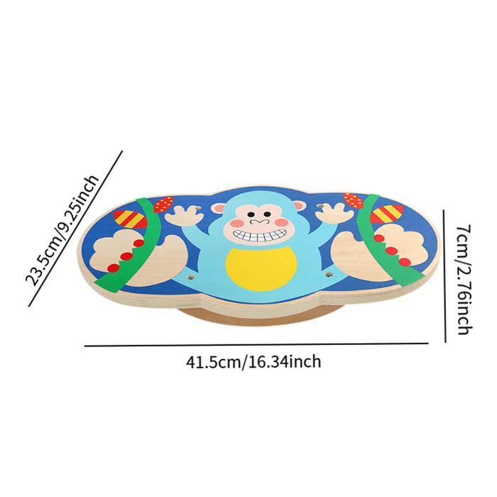 Crofta Wooden Balance Board for Kids Cute Wooden Rocker Board for Boys Girls Adults