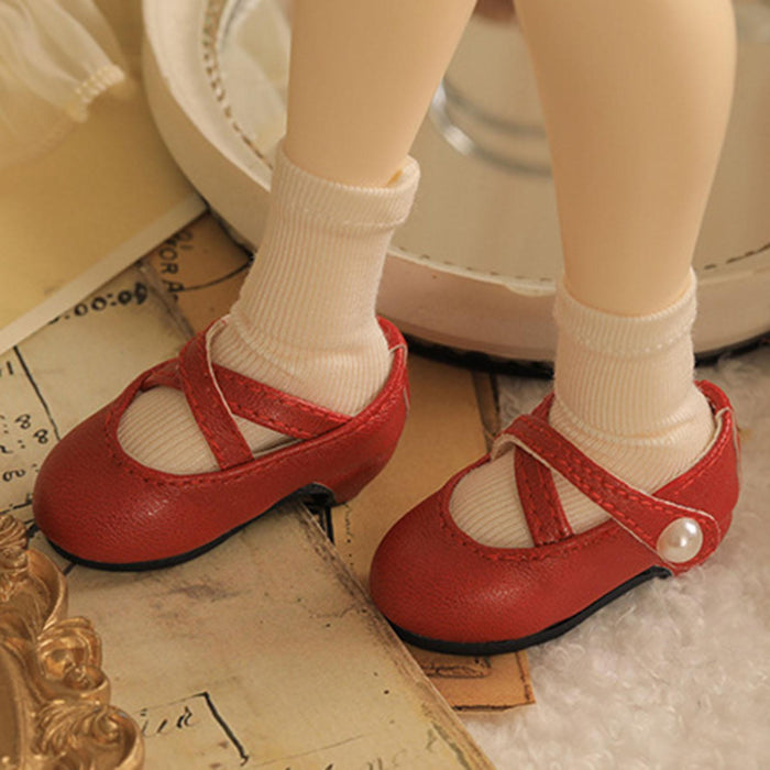 Crofta 1/4 Scale Female Shoes Doll Dress Up Doll Accessories Realistic Mini red