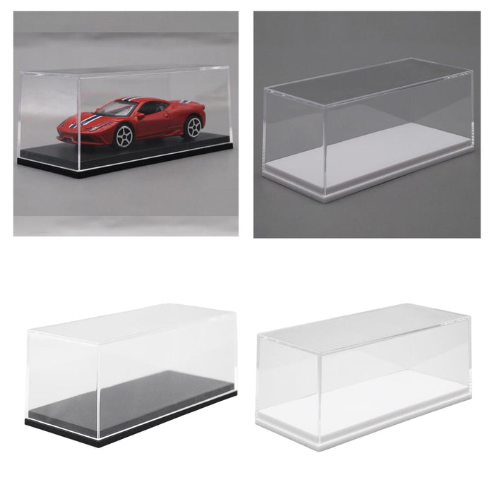 Crofta Acrylic Display Case Toy Car Storage Organizer for 1/87 Vehicle Dolls Statue black base