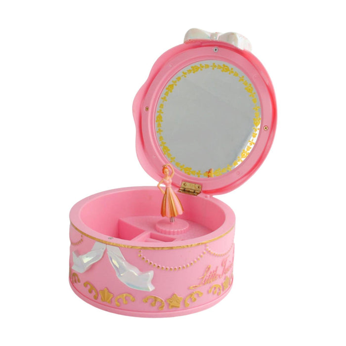 Crofta Ballet Dancer Music Box Novelty Jewelry Organizer for Household Dorm Bedroom Pink