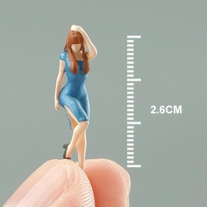 Crofta 1/64 Miniature Girls Figurines Hobby for Architecture Model Photo Props Accs