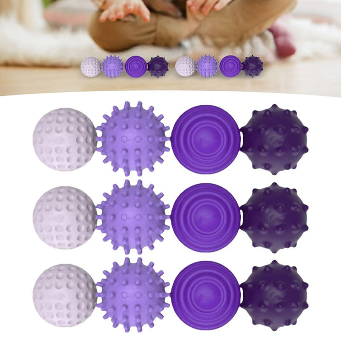 Crofta 12x Sensory Toys Textured Multi Balls Set for Party Favors Children Birthday Violet