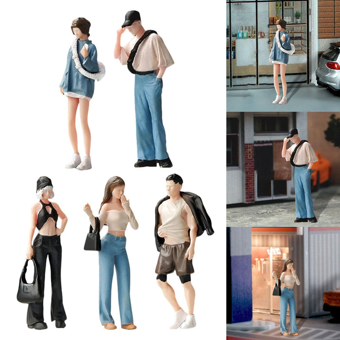 Crofta 1:64 Scale Models Character Ornament Miniature Figure Miniature Scenes Decor Crossbody Bags Girl