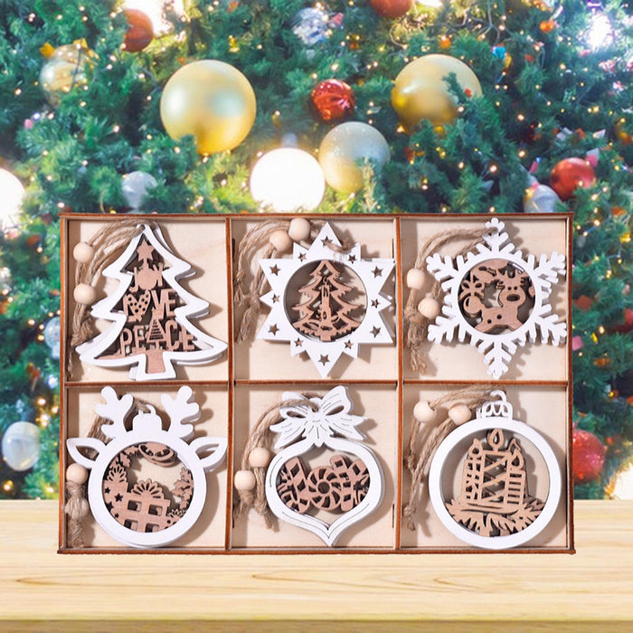 Crofta 12Pcs Christmas Tree Hanging Ornament for Holiday Decor Engagement Birthdays Style B