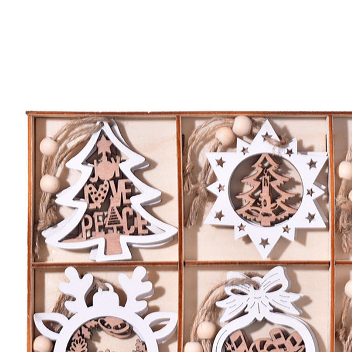 Crofta 12Pcs Christmas Tree Hanging Ornament for Holiday Decor Engagement Birthdays Style B