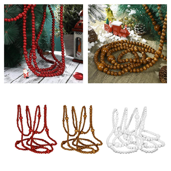 Crofta Wood Beads Garland Boho Beads Hanging Wooden Bead Wall Hanging Accent Red