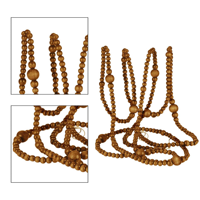 Crofta Wood Beads Garland Boho Beads Hanging Wooden Bead Wall Hanging Accent Coffee