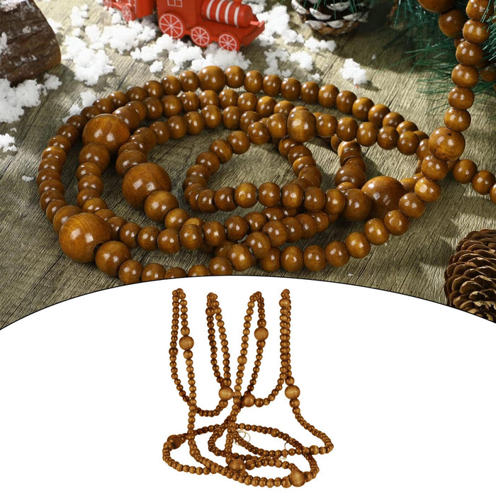 Crofta Wood Beads Garland Boho Beads Hanging Wooden Bead Wall Hanging Accent Coffee