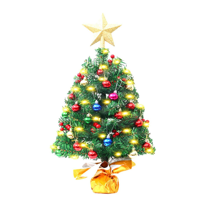 Crofta 1.48ft Mini Christmas Tree Small with Light for Bedroom Themed Party Counter Warm Light