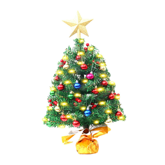 Crofta 1.48ft Mini Christmas Tree Small with Light for Bedroom Themed Party Counter Warm Light