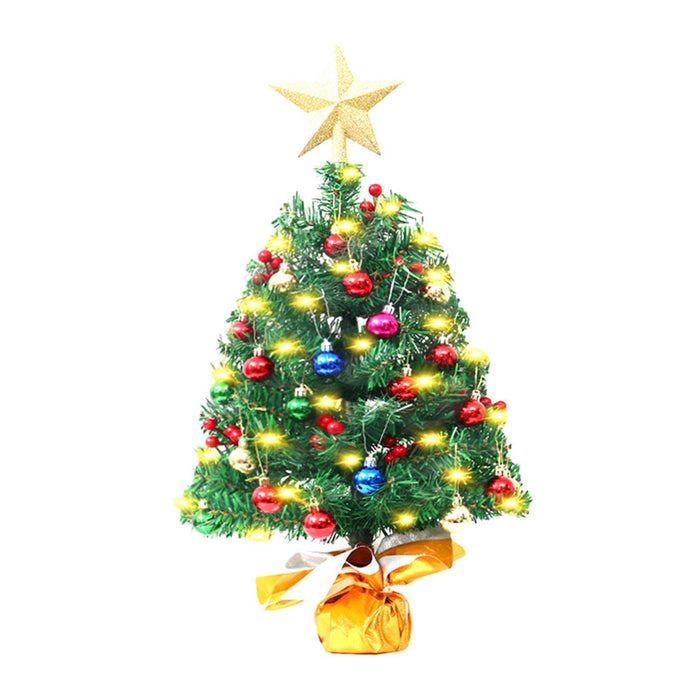 Crofta 1.48ft Mini Christmas Tree Small with Light for Bedroom Themed Party Counter Warm Light