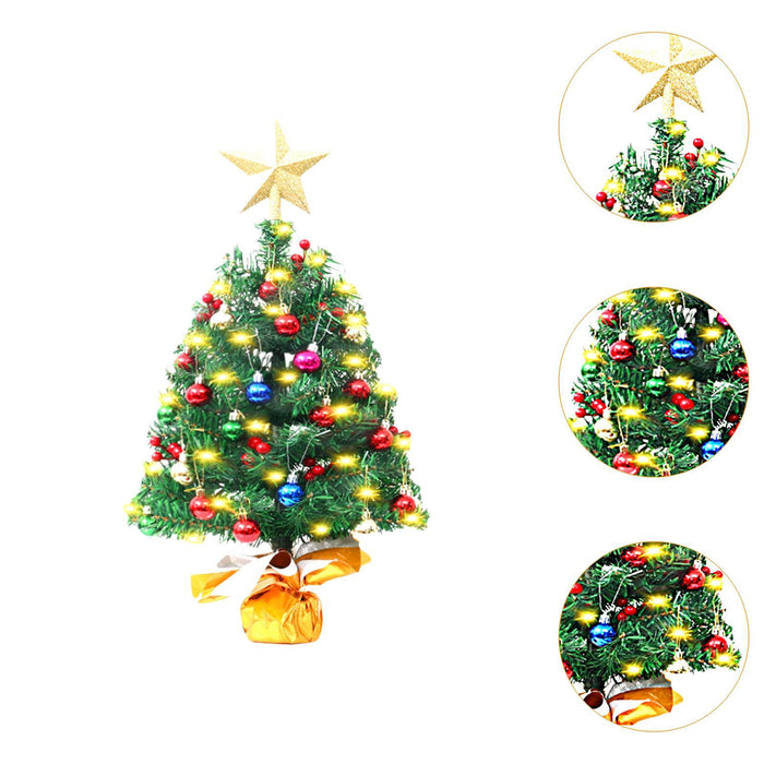 Crofta 1.48ft Mini Christmas Tree Small with Light for Bedroom Themed Party Counter Warm Light