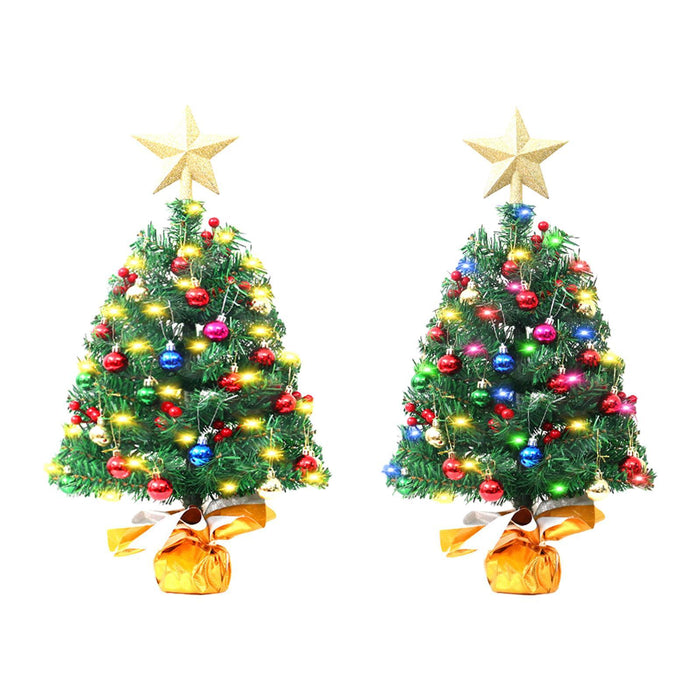 Crofta 1.48ft Mini Christmas Tree Small with Light for Bedroom Themed Party Counter Warm Light