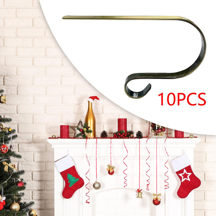 Crofta 10x Christmas Stocking Holders for Christmas Party Decoration Halloween Home Bronze